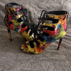 Colorful Floral Women's Heels